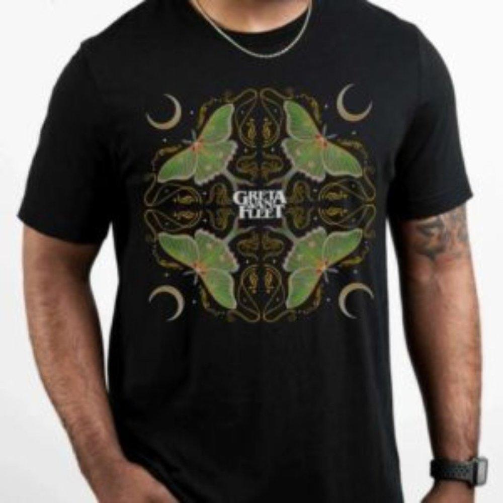 Greta Van Fleet Dreams In Gold Tour Fan Graphic T-Shirt
